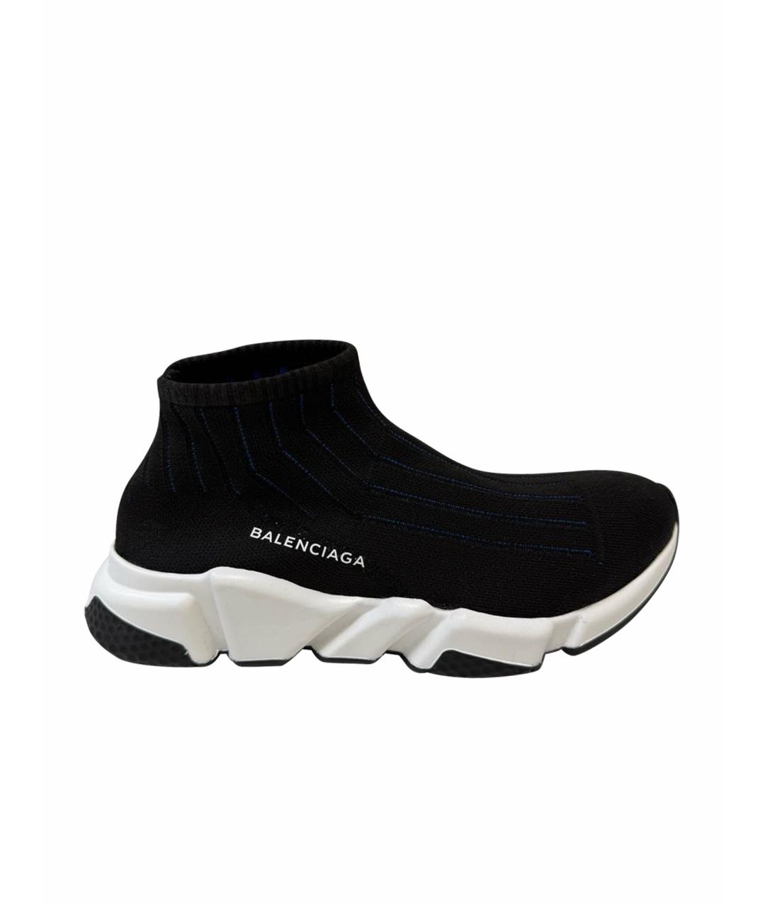 BALENCIAGA Черные текстильные высокие кроссовки / кеды, фото 1