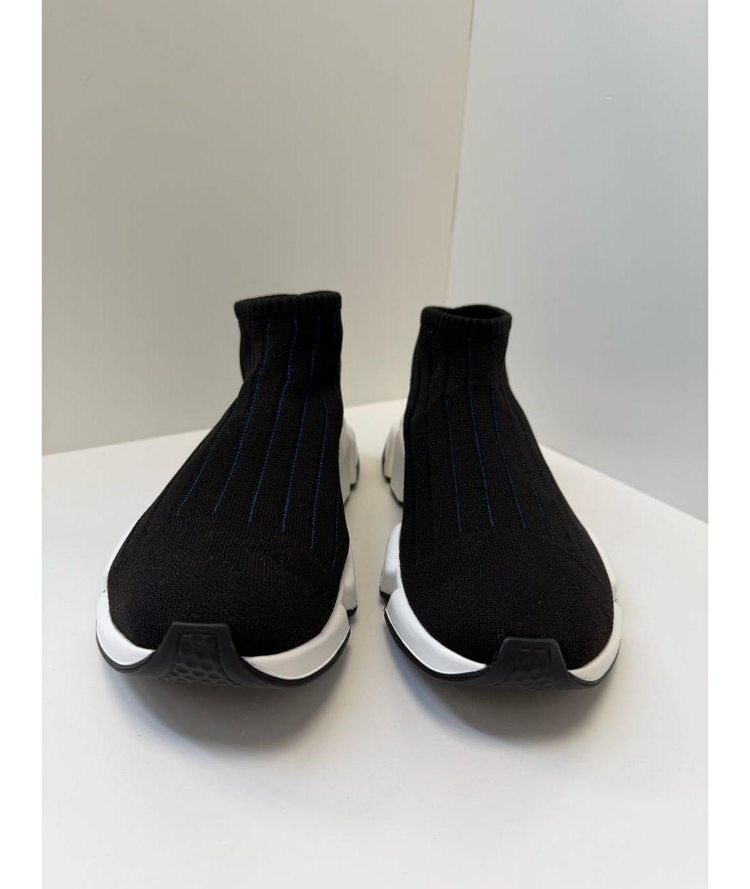 BALENCIAGA Черные текстильные высокие кроссовки / кеды, фото 4
