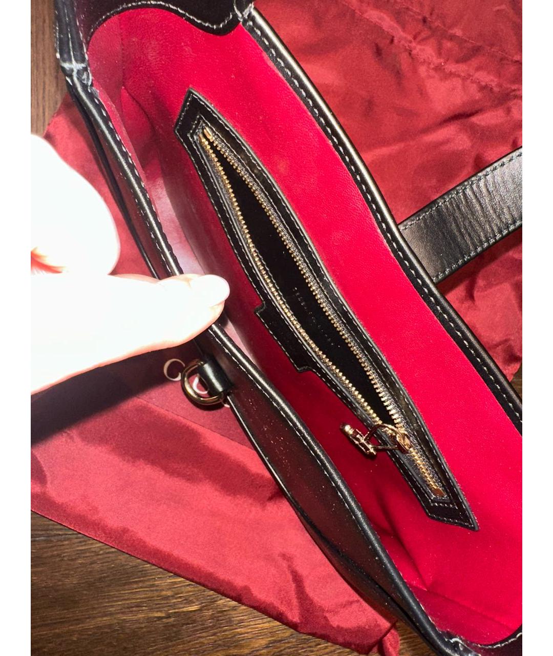GUCCI Черная кожаная сумка с короткими ручками, фото 6