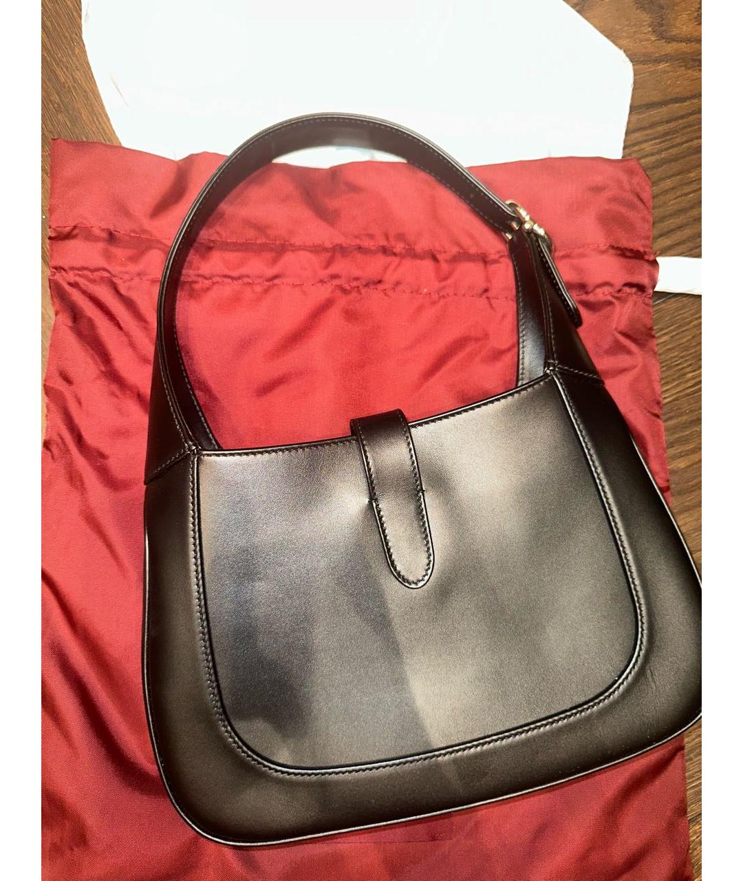 GUCCI Черная кожаная сумка с короткими ручками, фото 3