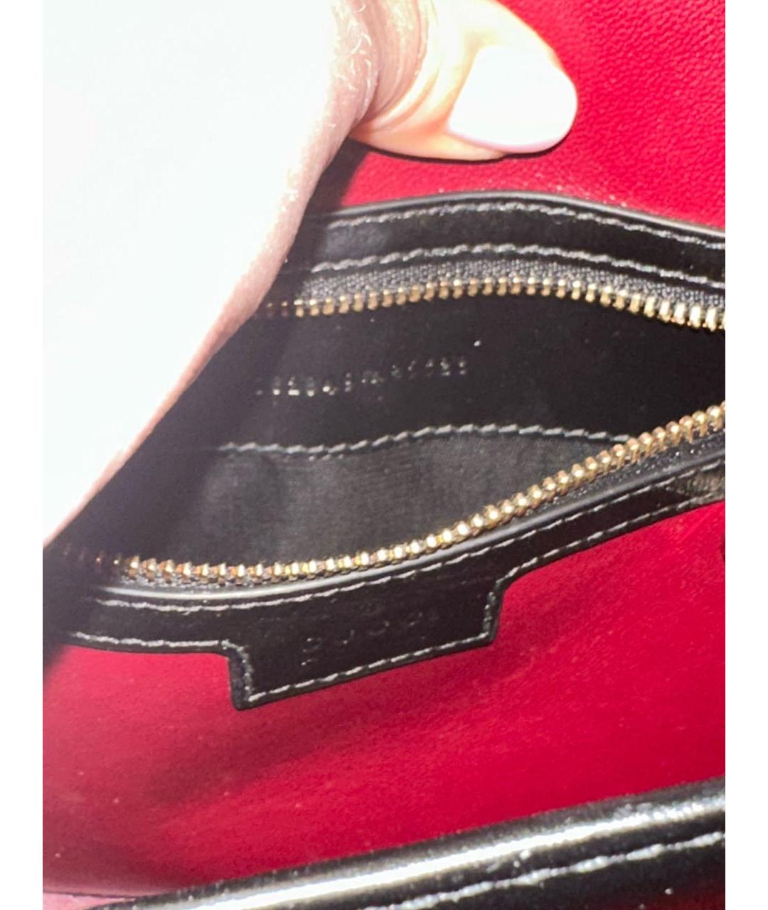 GUCCI Черная кожаная сумка с короткими ручками, фото 4