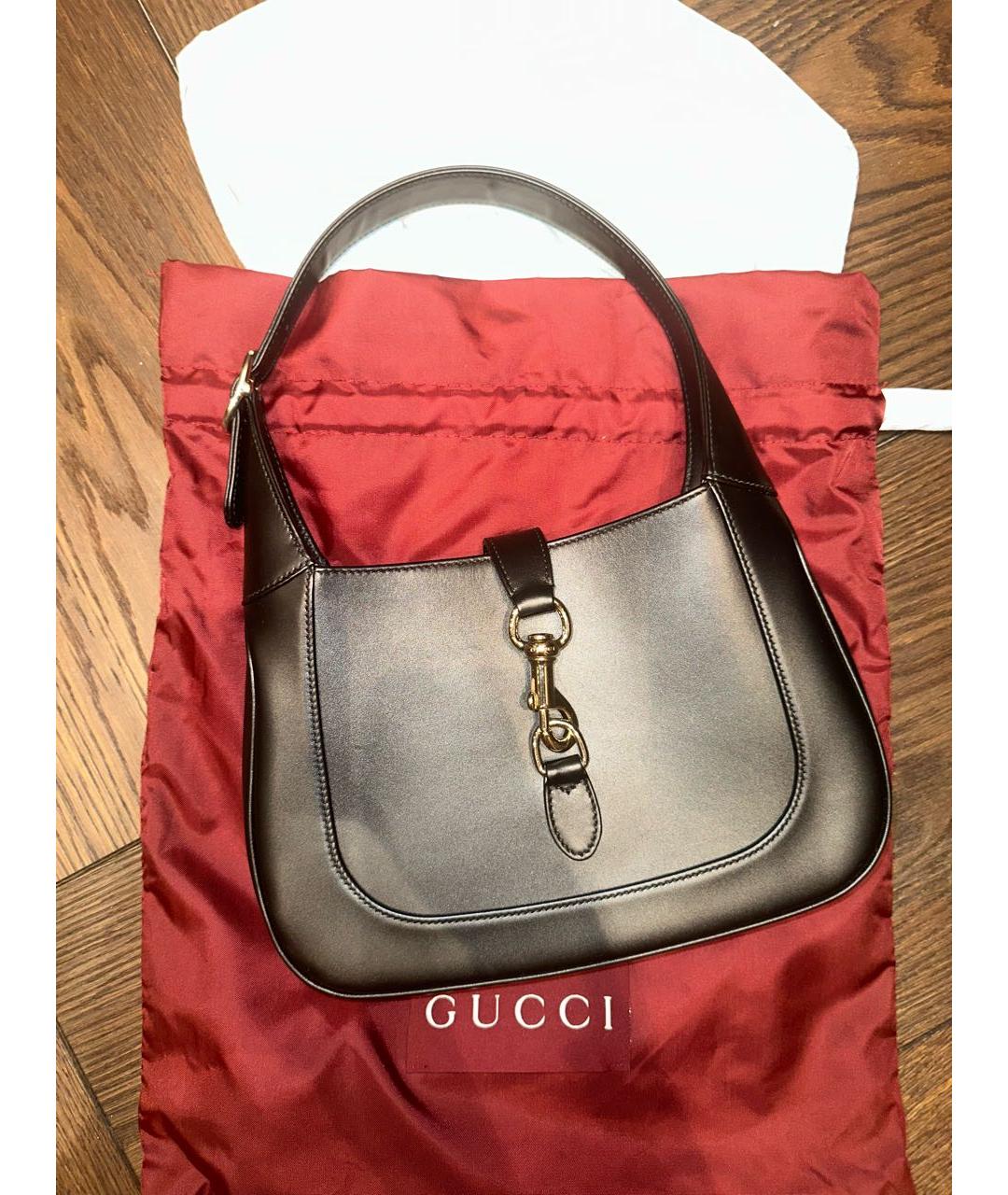 GUCCI Черная кожаная сумка с короткими ручками, фото 7