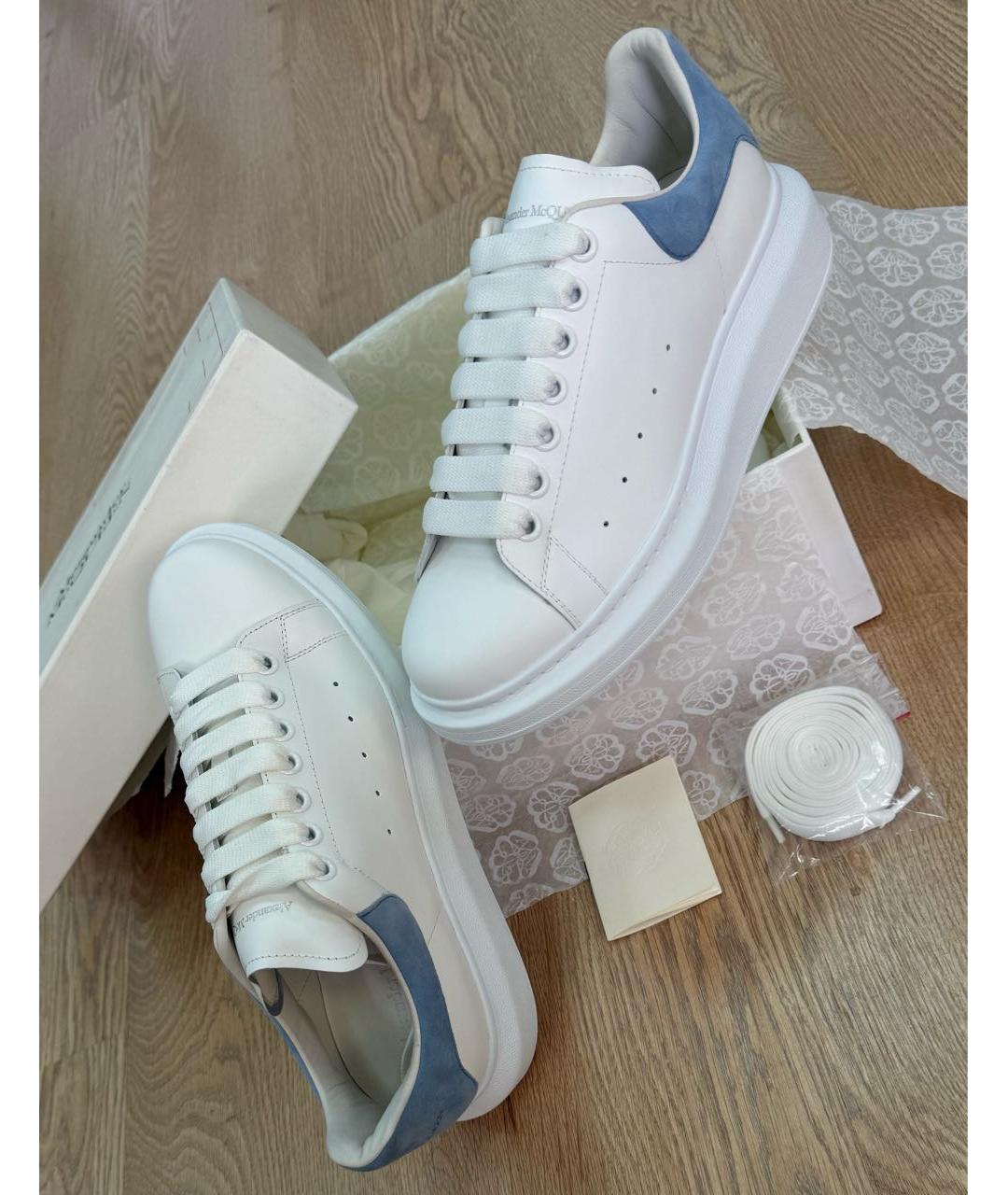 ALEXANDER MCQUEEN Белые кожаные кеды, фото 6