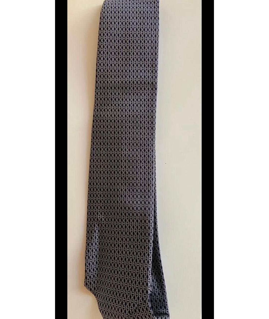 HERMES Синий шелковый галстук, фото 5