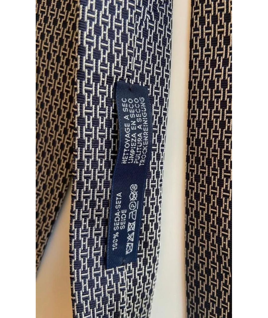 HERMES Синий шелковый галстук, фото 3