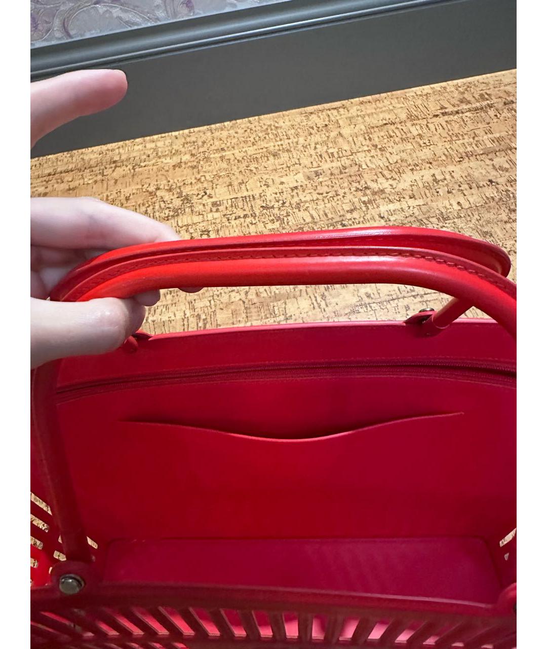 BALENCIAGA Красная кожаная сумка тоут, фото 5