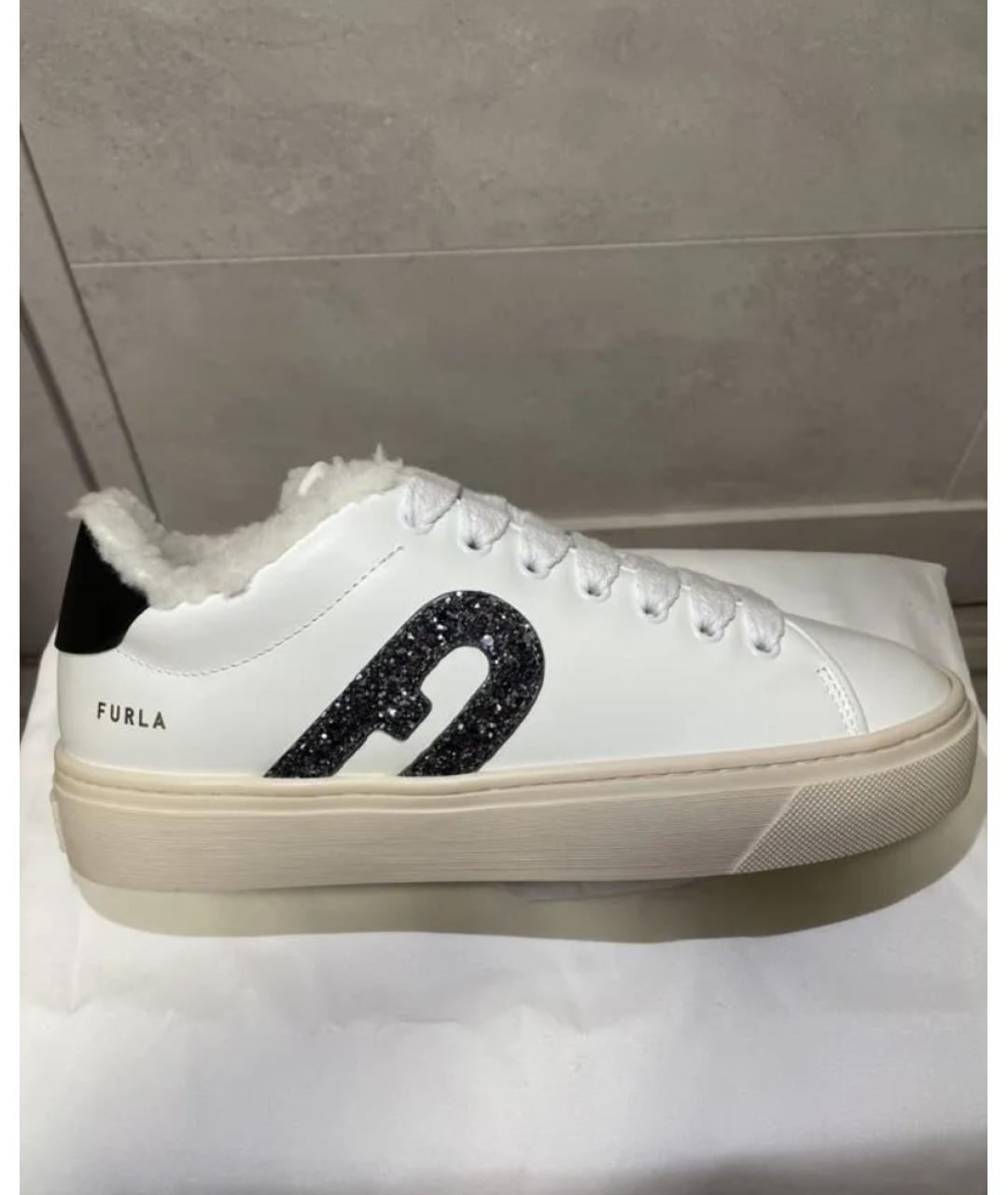 FURLA Белые кожаные кеды, фото 2