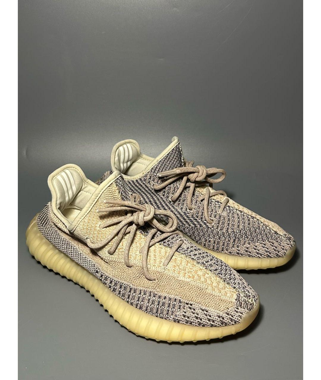ADIDAS YEEZY Бежевые синтетические низкие кроссовки / кеды, фото 5