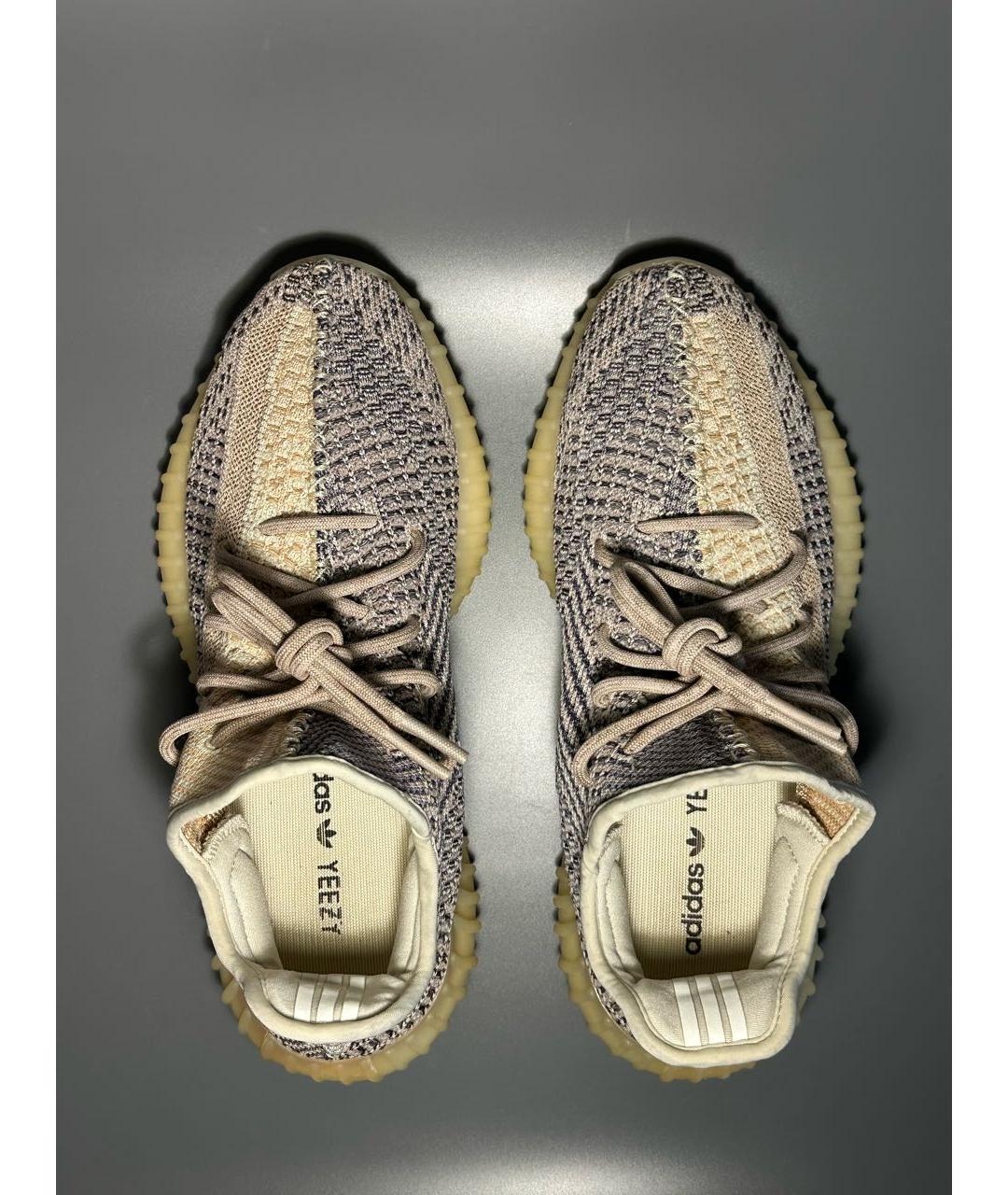 ADIDAS YEEZY Бежевые синтетические низкие кроссовки / кеды, фото 3