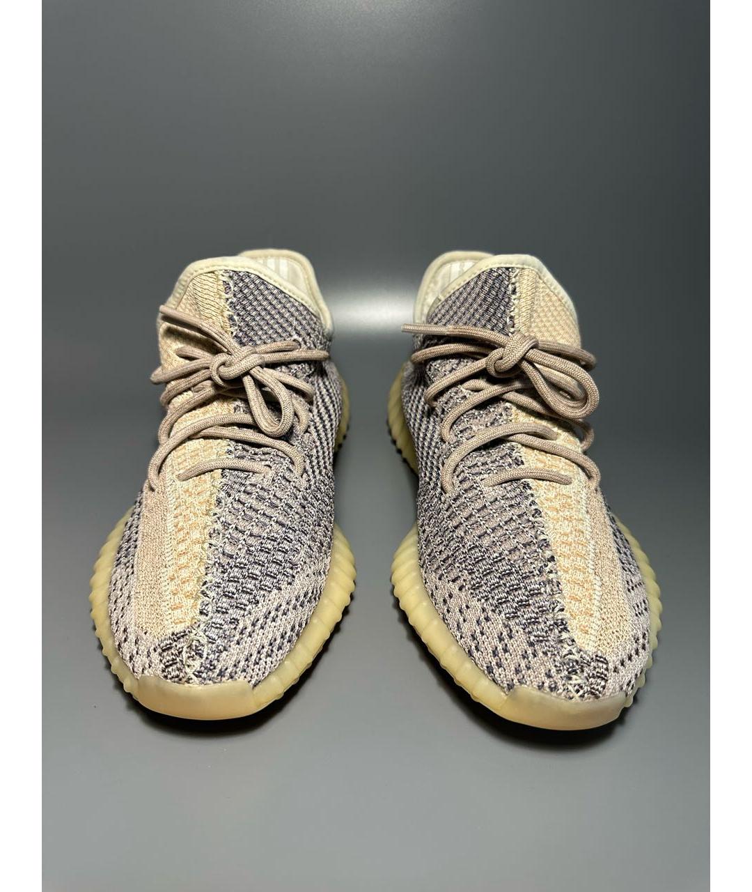 ADIDAS YEEZY Бежевые синтетические низкие кроссовки / кеды, фото 2