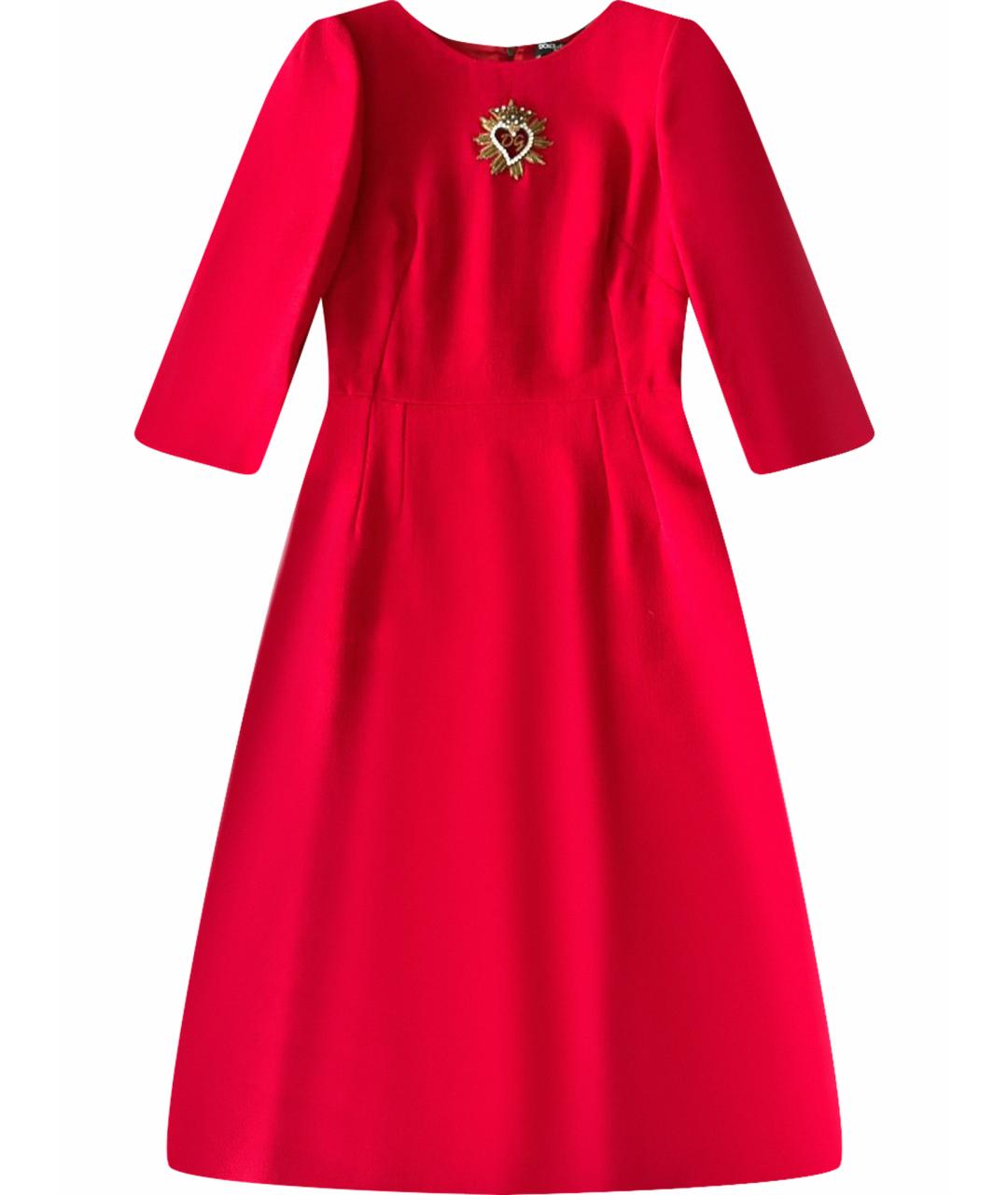 DOLCE&GABBANA Красное шерстяное платье, фото 1