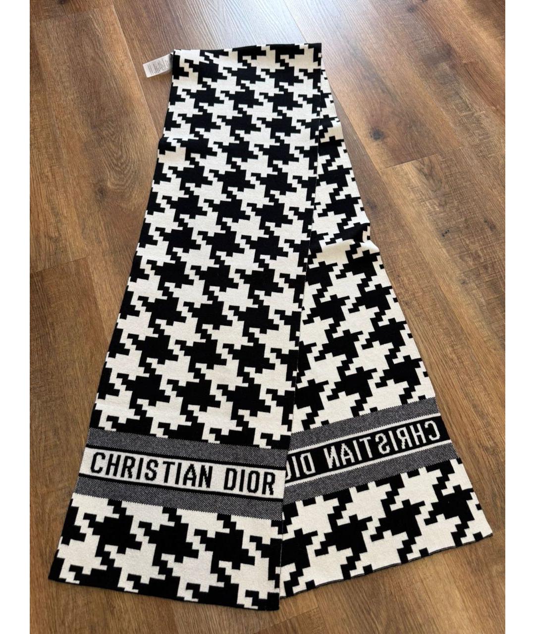 CHRISTIAN DIOR Черный шарф, фото 2
