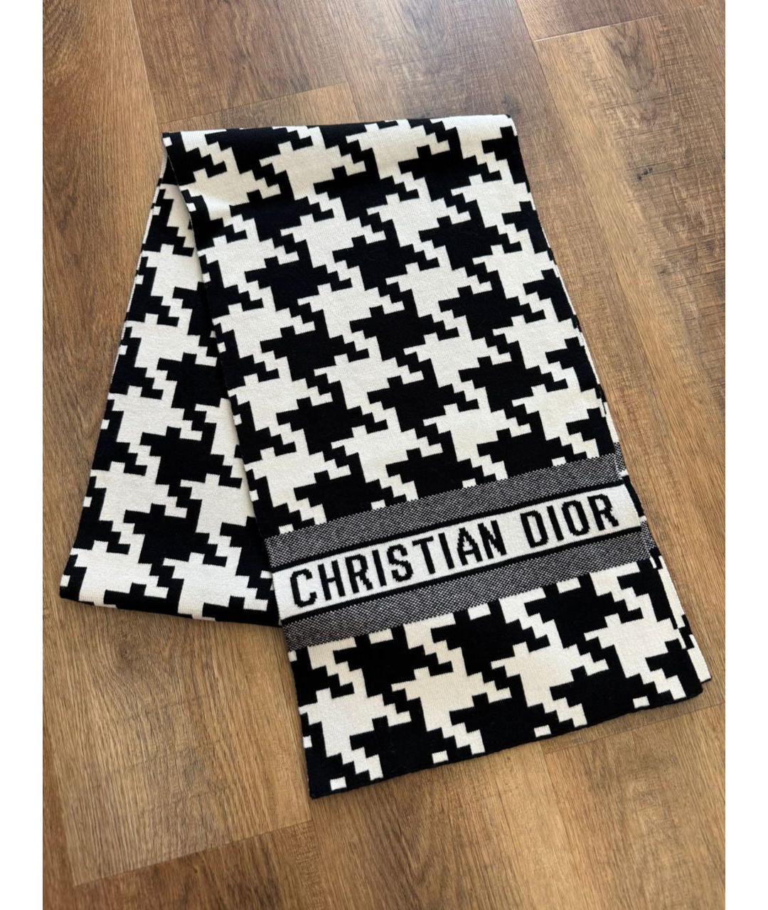 CHRISTIAN DIOR Черный шарф, фото 4