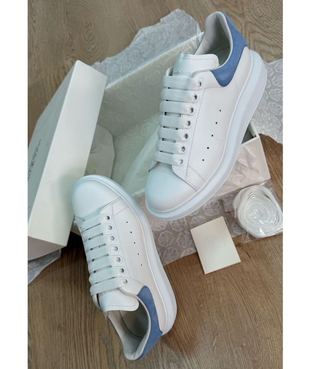 ALEXANDER MCQUEEN Белые кожаные кеды, фото 6