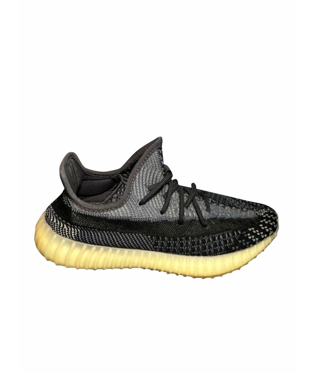 ADIDAS YEEZY Черные синтетические низкие кроссовки / кеды, фото 1