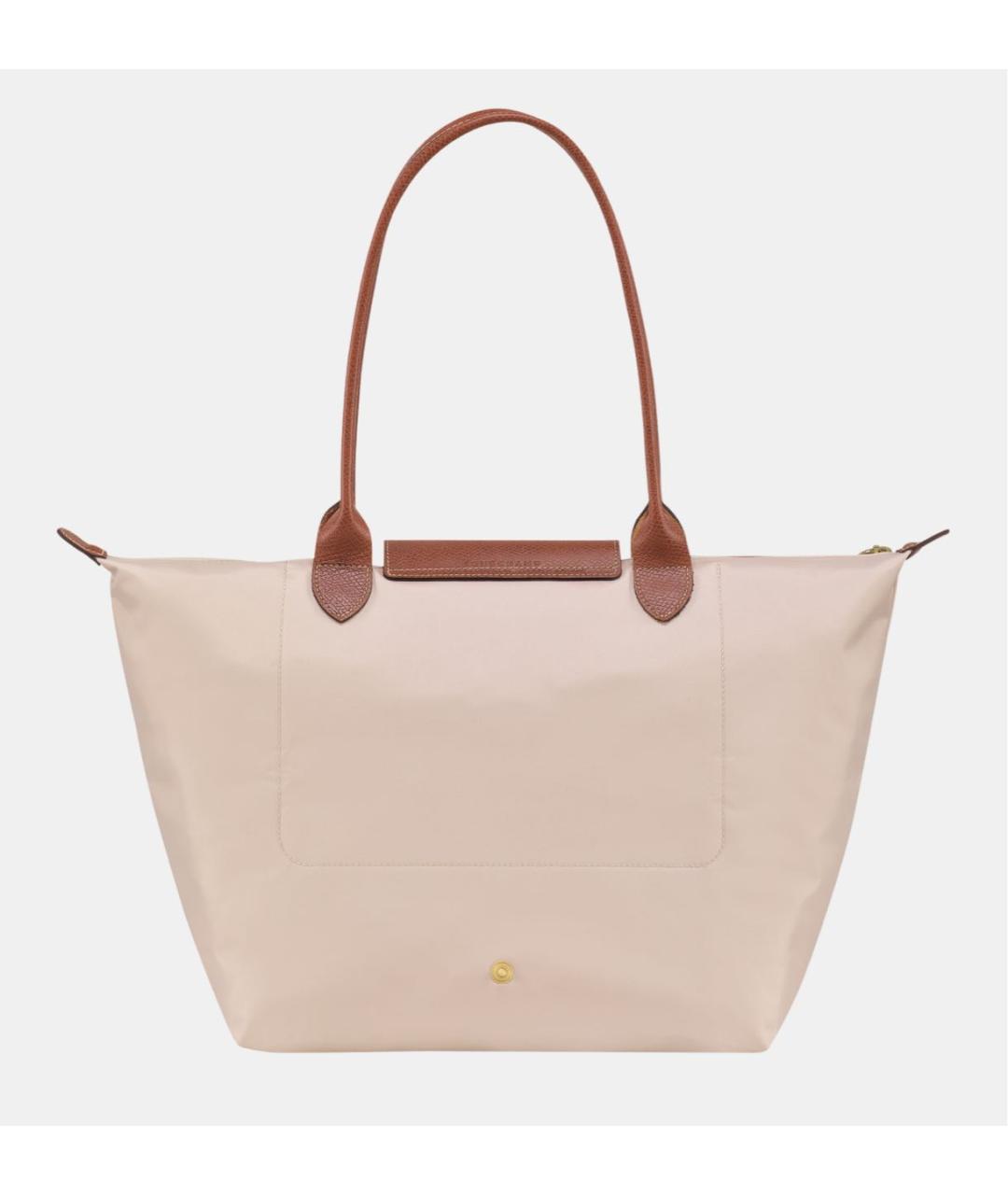LONGCHAMP Бежевая кожаная сумка тоут, фото 3