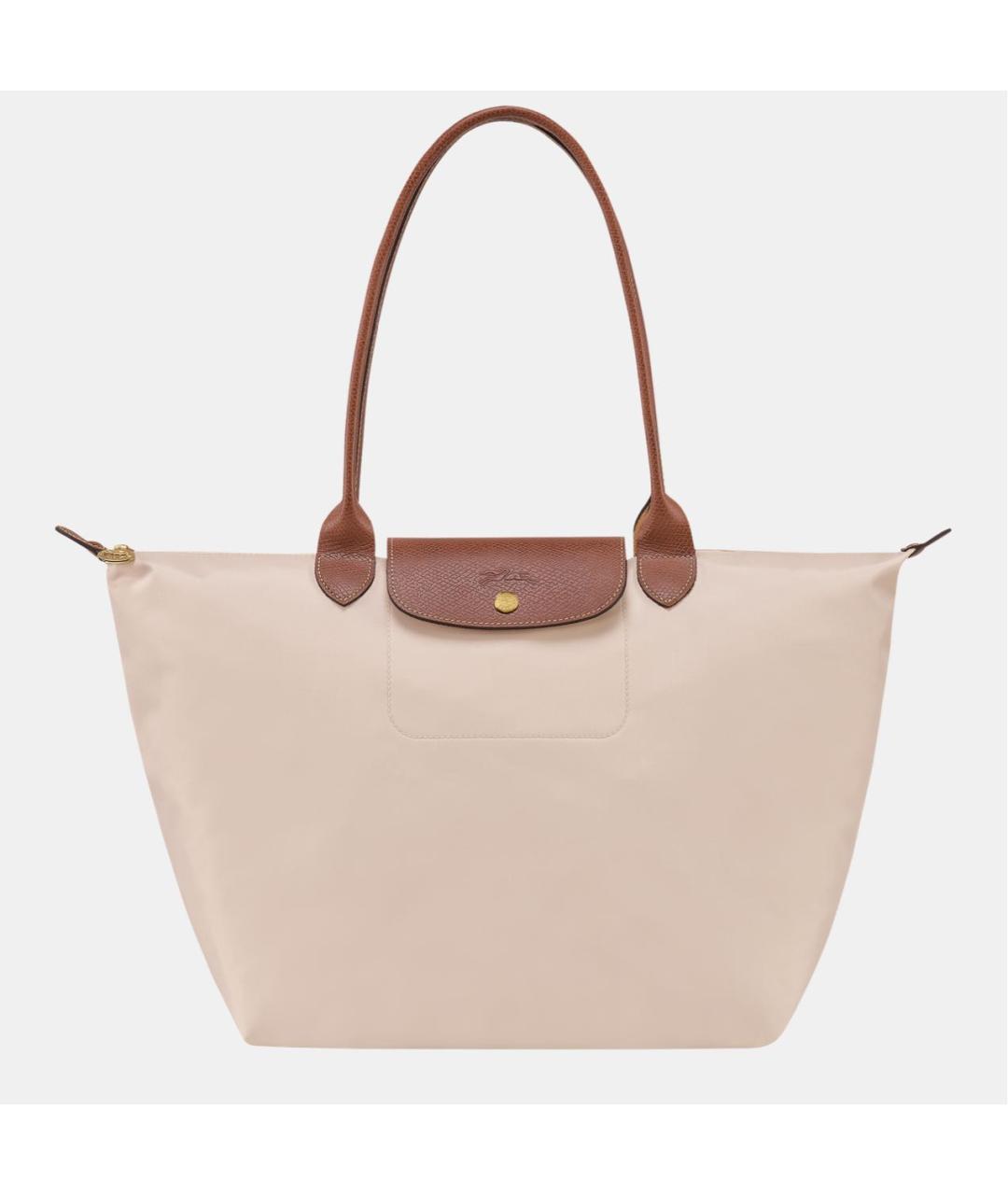 LONGCHAMP Бежевая кожаная сумка тоут, фото 8