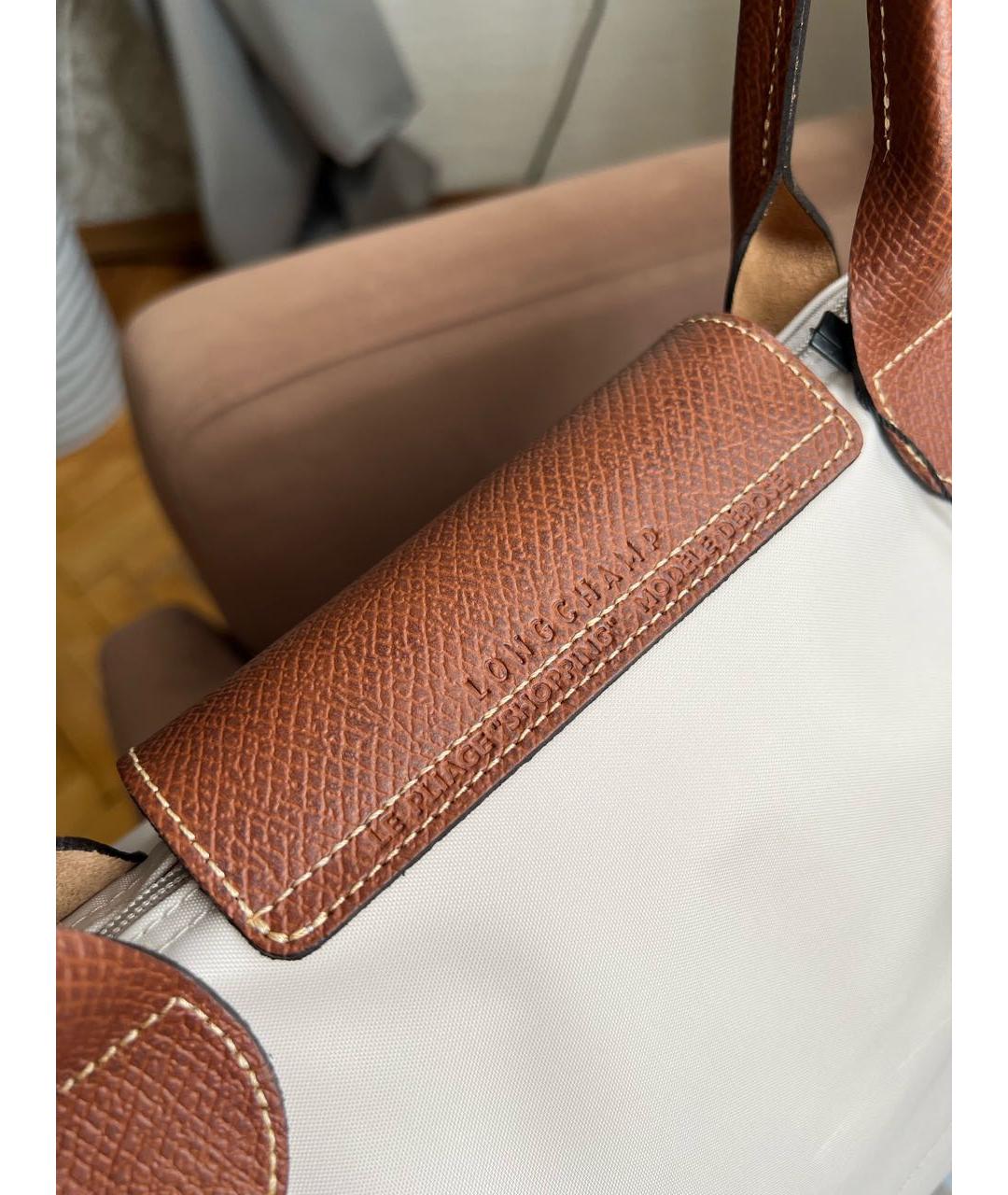 LONGCHAMP Бежевая кожаная сумка тоут, фото 6