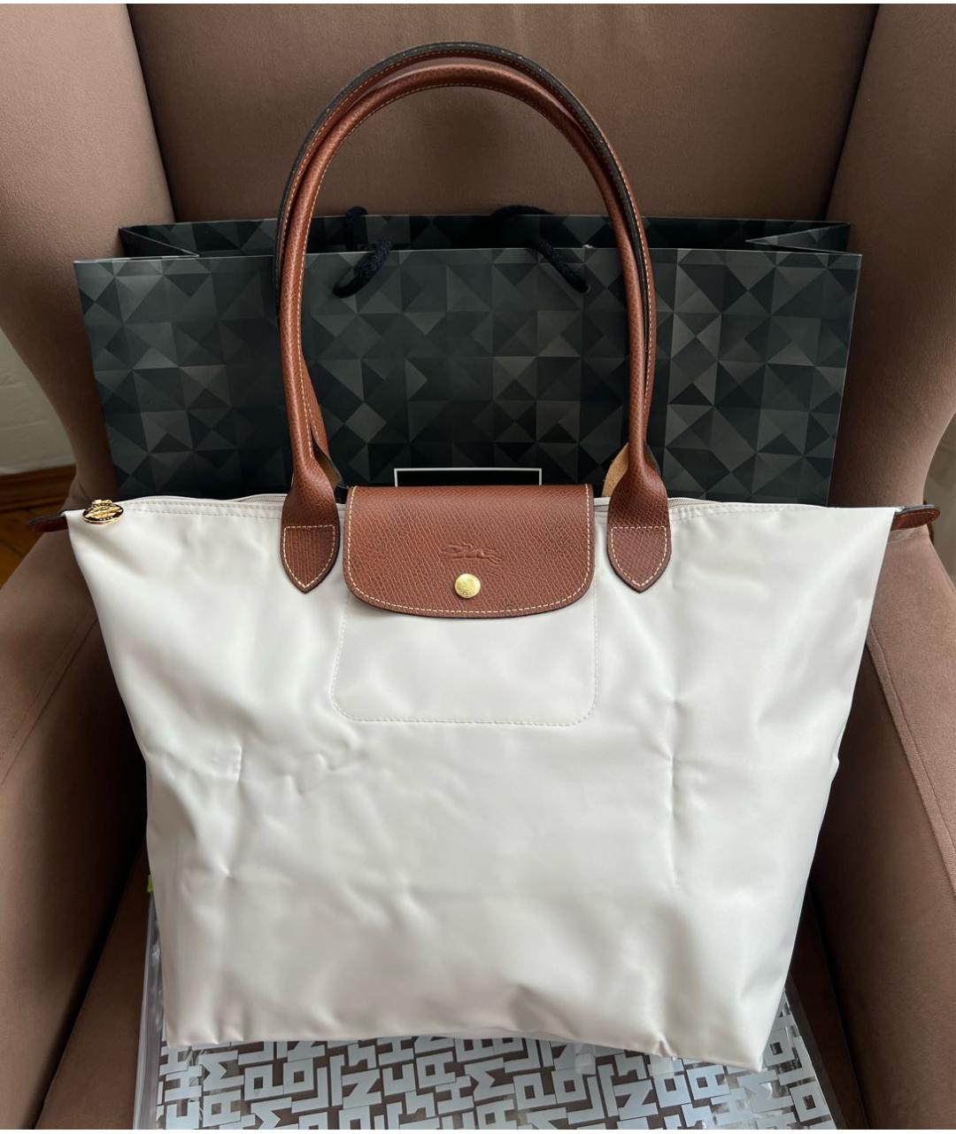 LONGCHAMP Бежевая кожаная сумка тоут, фото 7