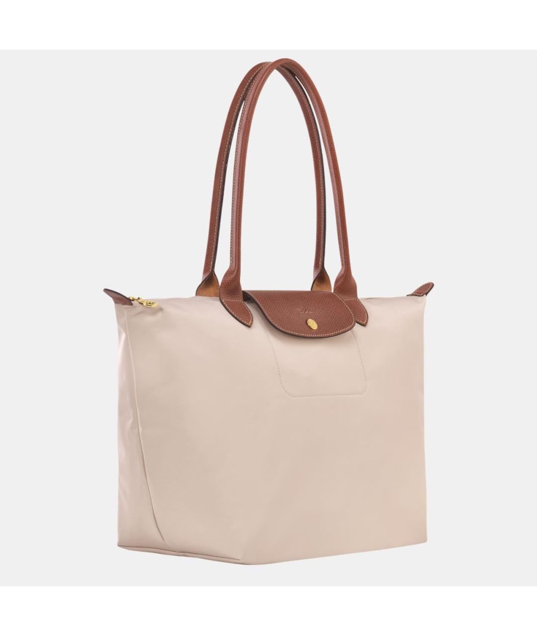 LONGCHAMP Бежевая кожаная сумка тоут, фото 2