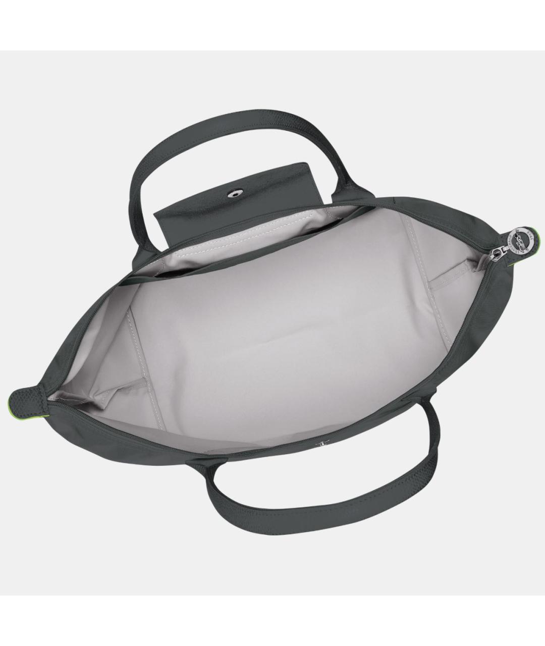LONGCHAMP Серая кожаная сумка тоут, фото 4