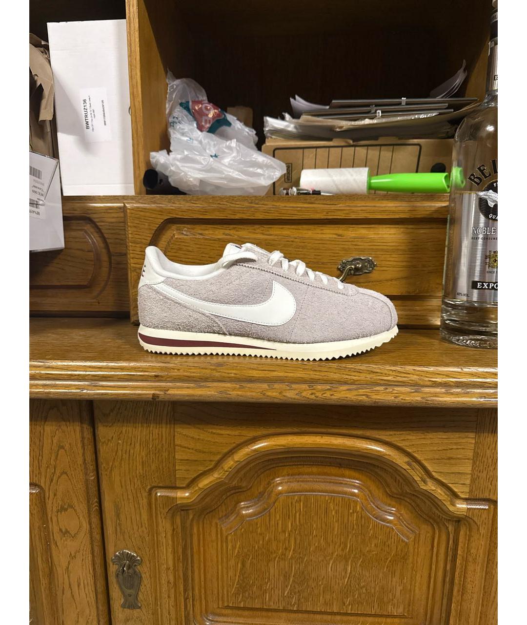 NIKE Серые замшевые низкие кроссовки / кеды, фото 8