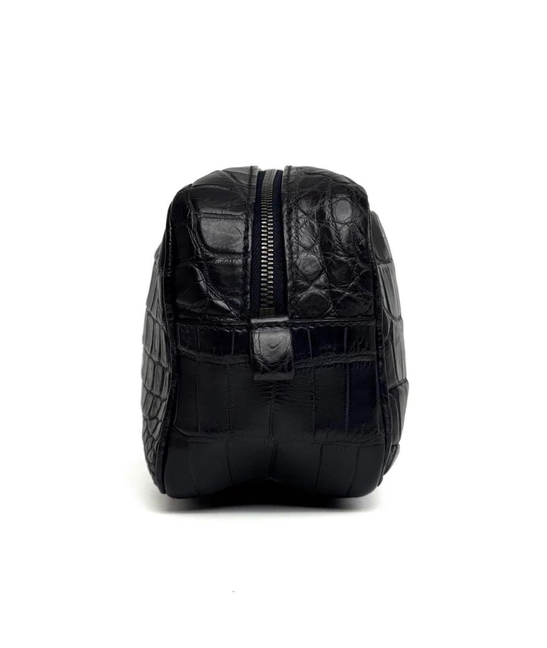 BOTTEGA VENETA Черная кожаная барсетка, фото 4