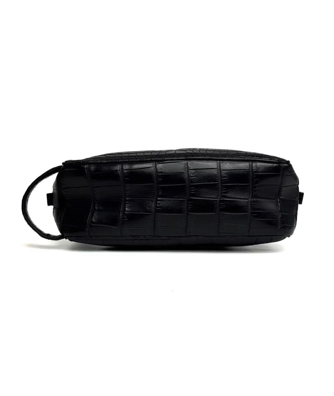 BOTTEGA VENETA Черная кожаная барсетка, фото 3