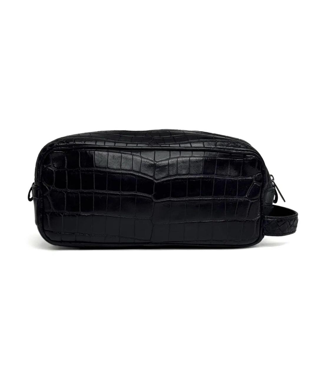 BOTTEGA VENETA Черная кожаная барсетка, фото 9