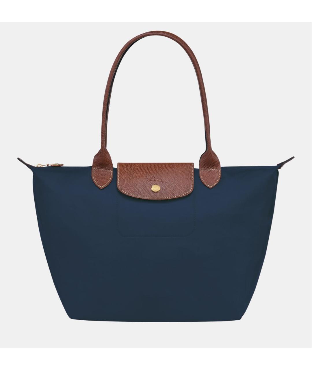 LONGCHAMP Темно-синяя кожаная сумка тоут, фото 7