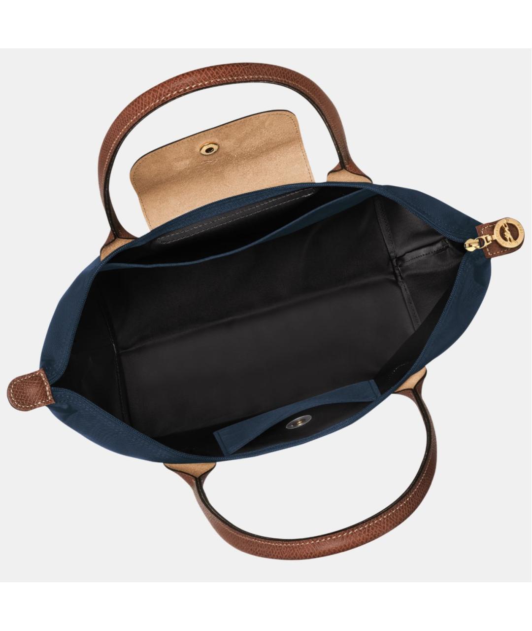 LONGCHAMP Темно-синяя кожаная сумка тоут, фото 4