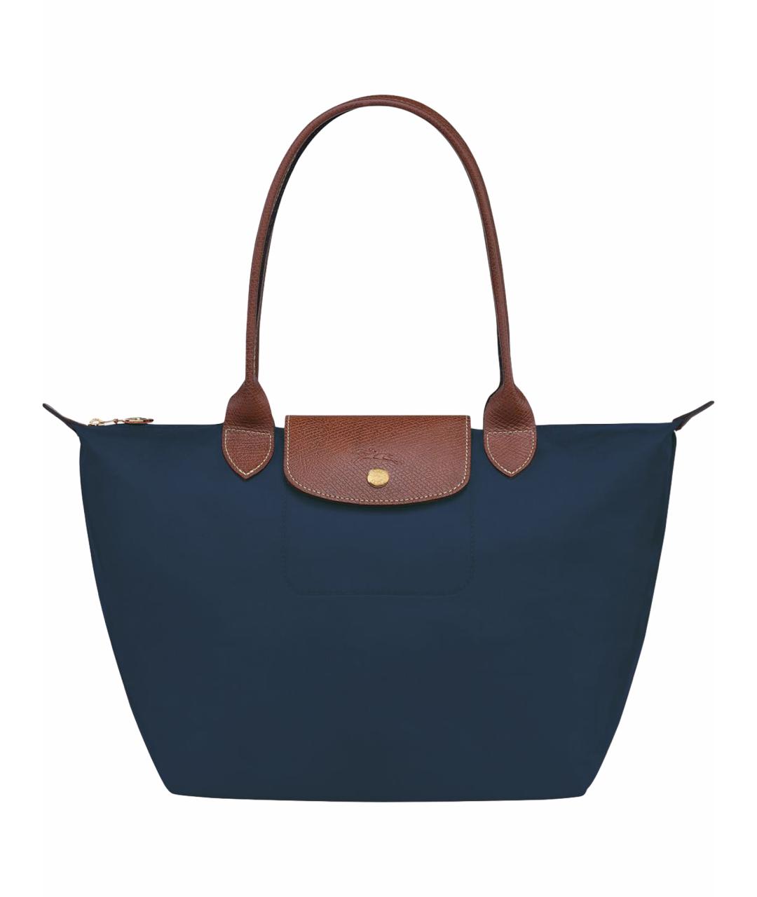 LONGCHAMP Темно-синяя кожаная сумка тоут, фото 1
