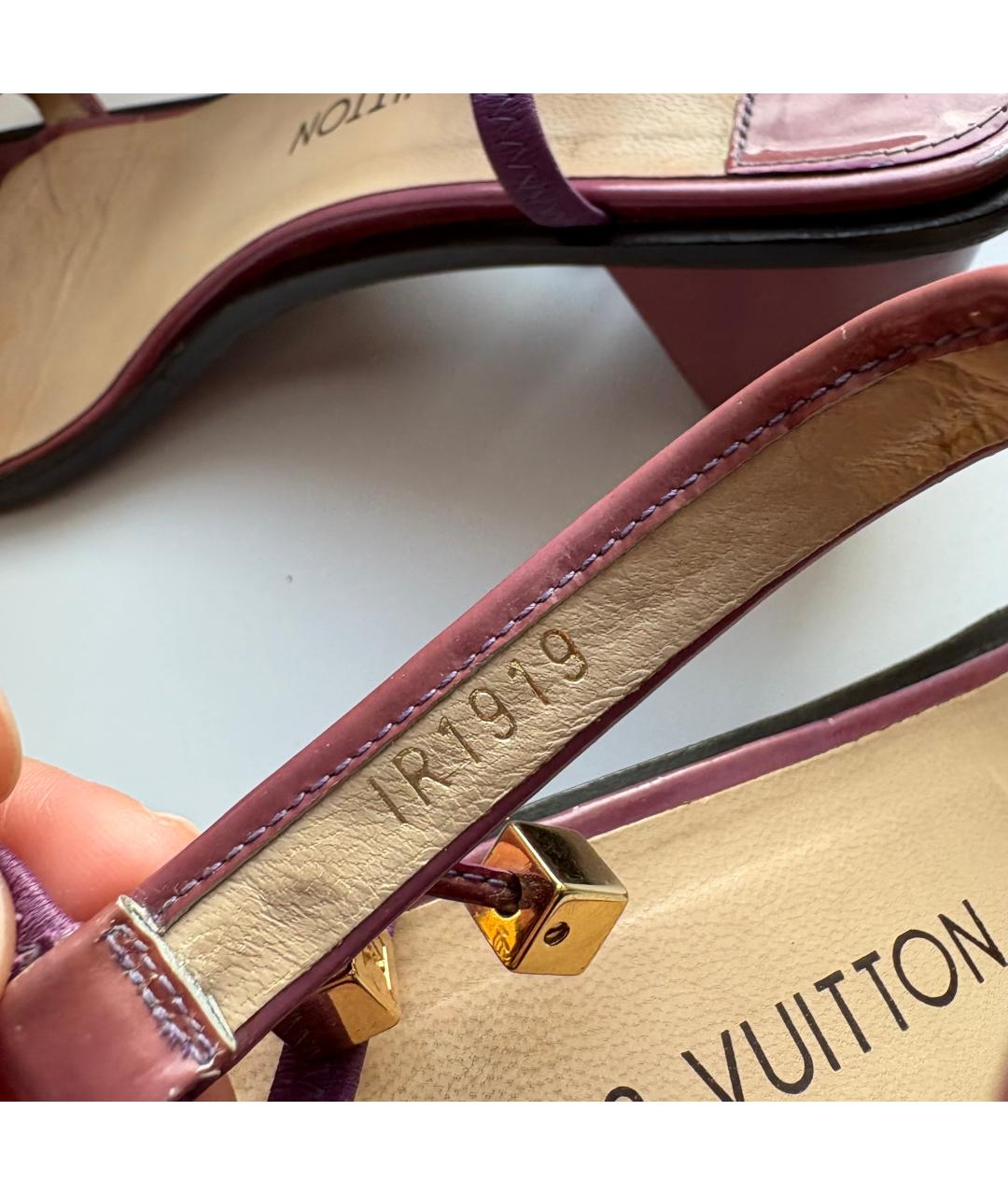 LOUIS VUITTON Фиолетовые сандалии из лакированной кожи, фото 9