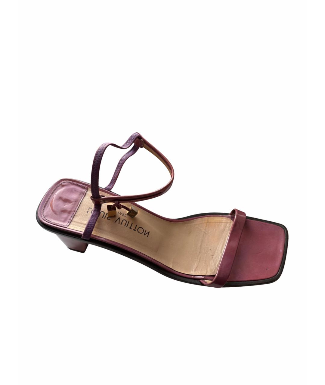 LOUIS VUITTON Фиолетовые сандалии из лакированной кожи, фото 1
