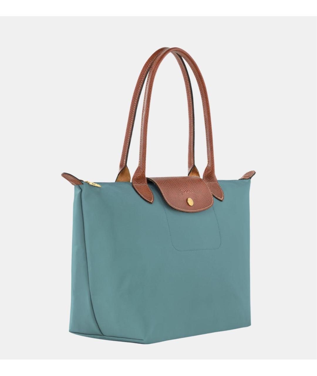 LONGCHAMP Голубая кожаная сумка тоут, фото 2