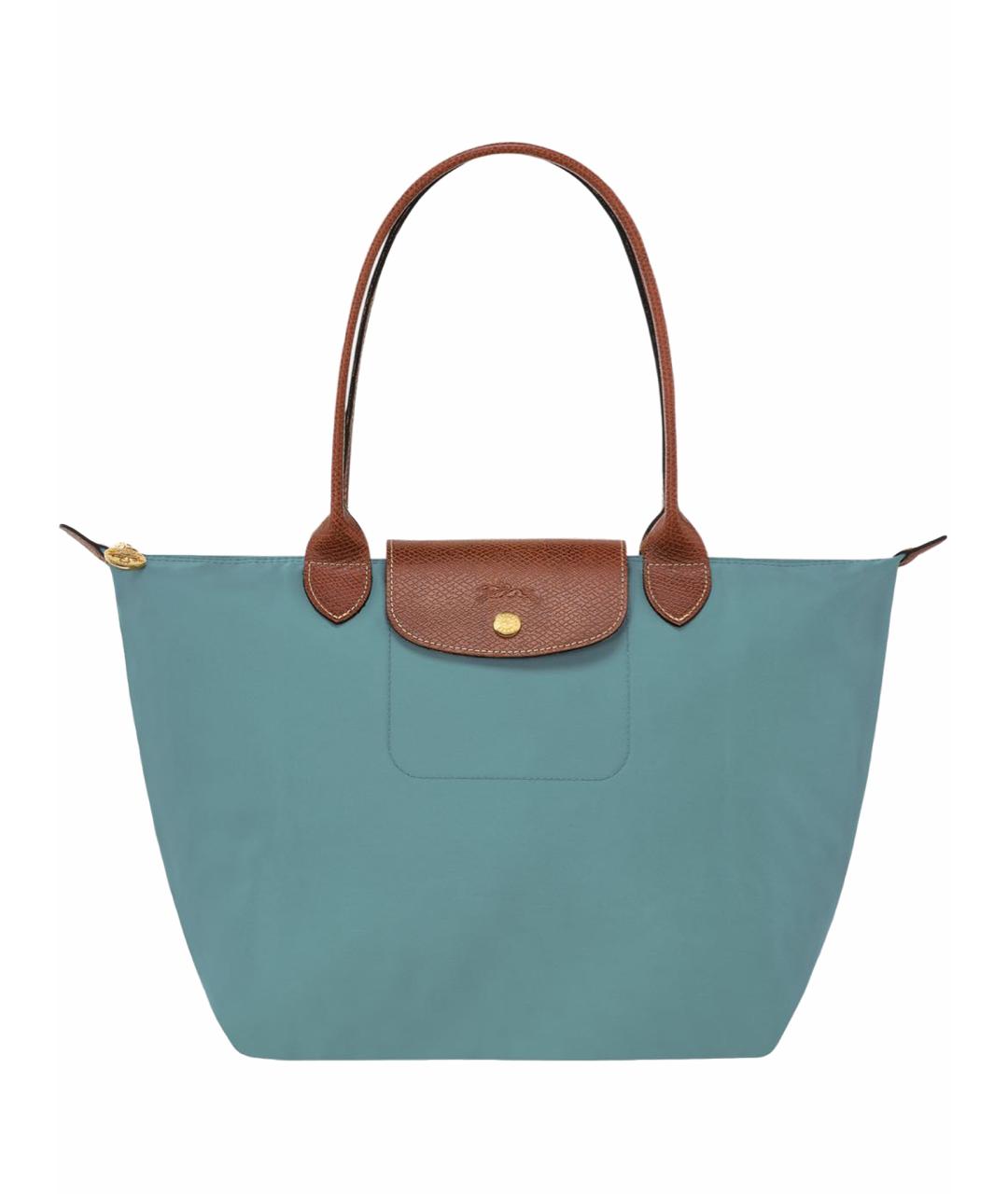 LONGCHAMP Голубая кожаная сумка тоут, фото 1