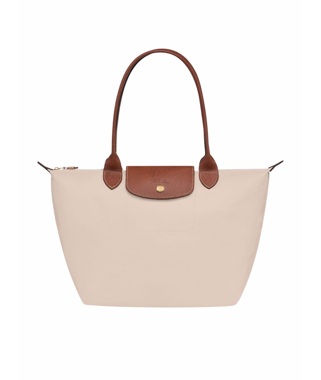 LONGCHAMP Бежевая кожаная сумка тоут, фото 1