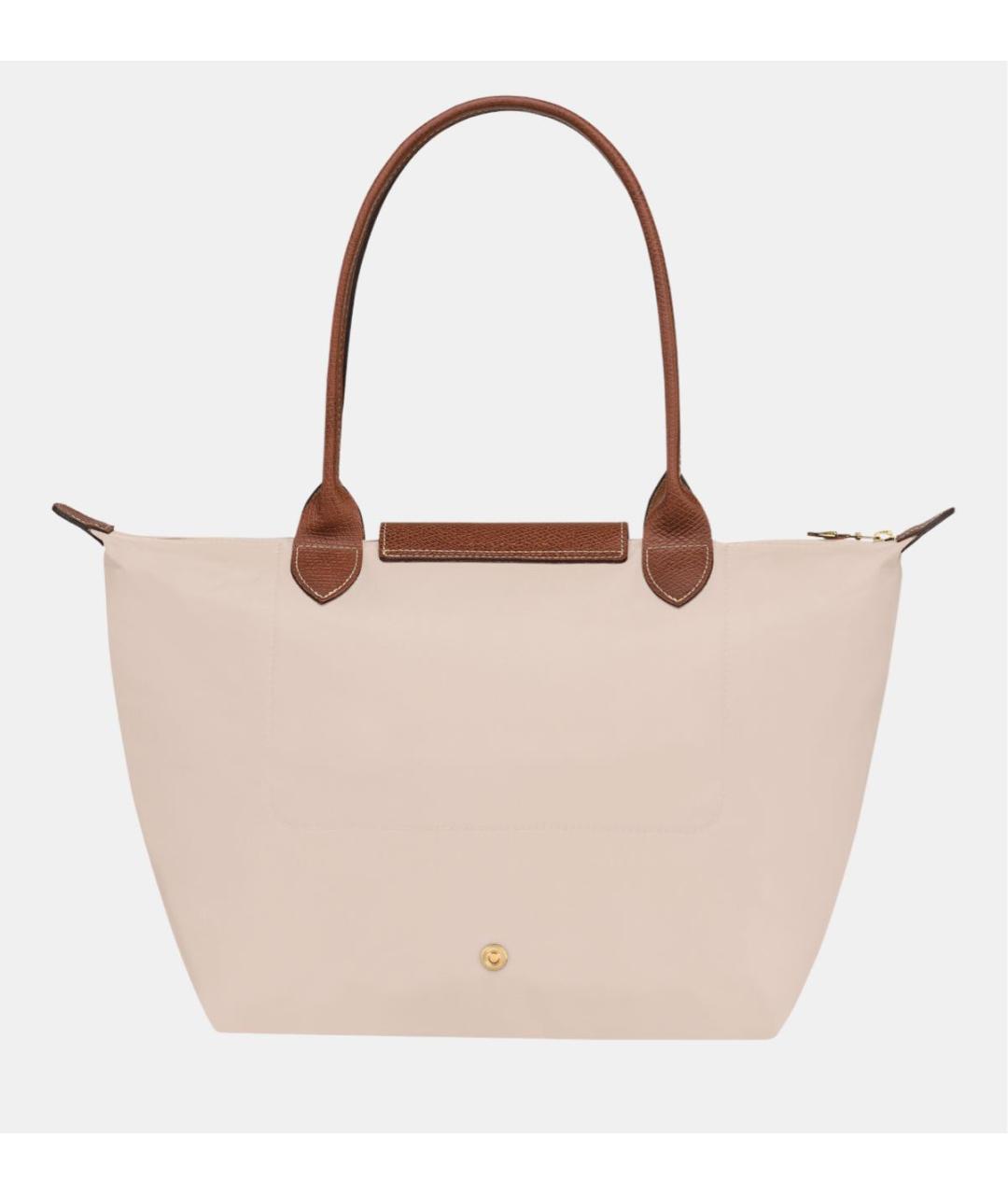 LONGCHAMP Бежевая кожаная сумка тоут, фото 3