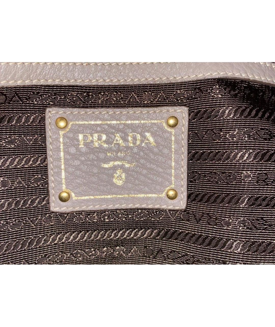 PRADA Коричневая кожаная сумка тоут, фото 3