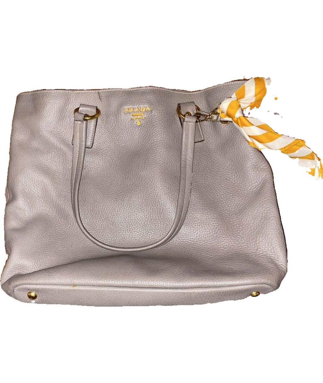 PRADA Коричневая кожаная сумка тоут, фото 5