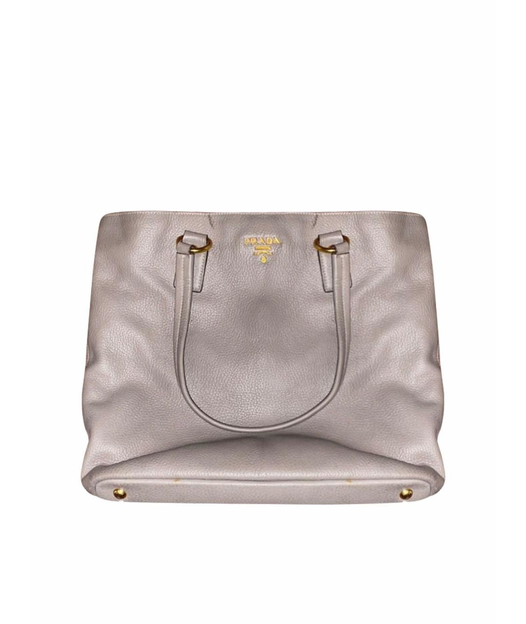 PRADA Коричневая кожаная сумка тоут, фото 1