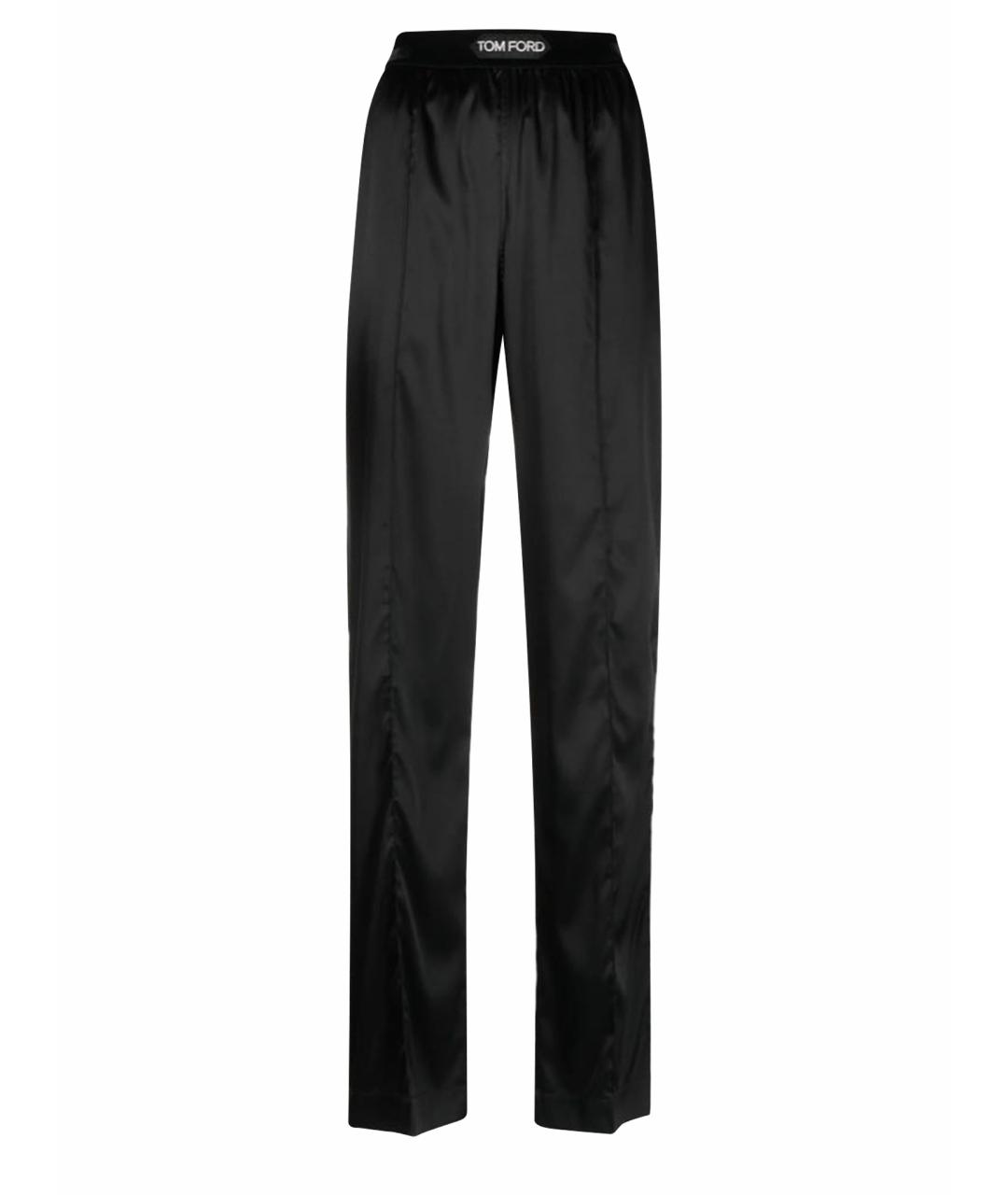 TOM FORD Черные шелковые прямые брюки, фото 1