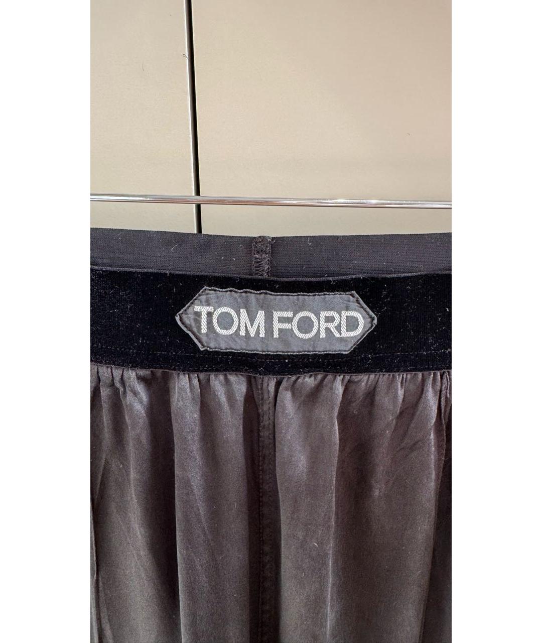 TOM FORD Черные шелковые прямые брюки, фото 4