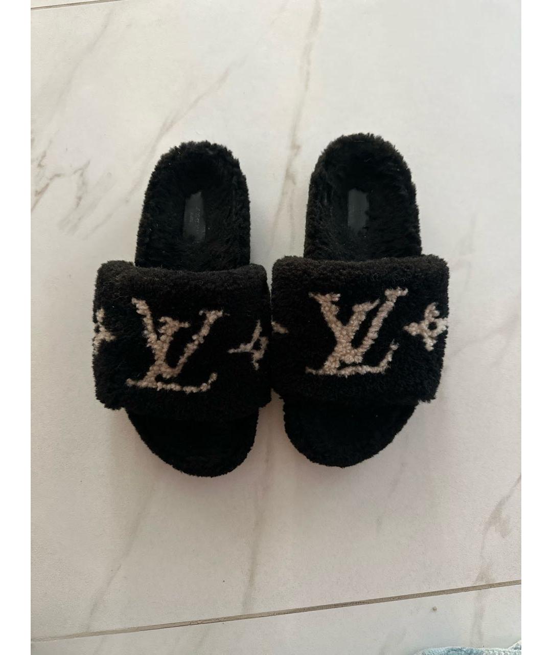 LOUIS VUITTON Черные шлепанцы, фото 2