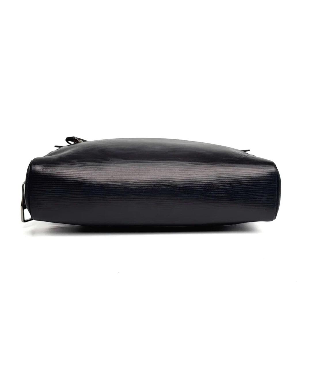 LOUIS VUITTON Темно-синяя кожаная барсетка, фото 3