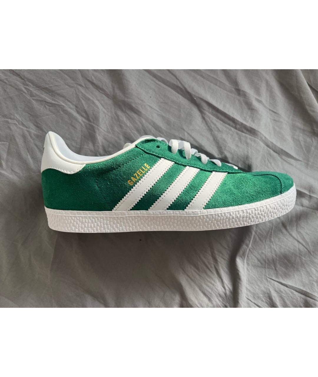 ADIDAS Зеленые кожаные кроссовки, фото 5