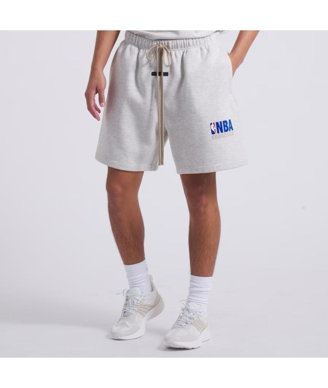 FEAR OF GOD ESSENTIALS Серые хлопко-эластановые шорты, фото 2