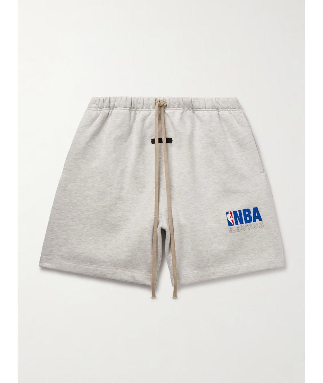 FEAR OF GOD ESSENTIALS Серые хлопко-эластановые шорты, фото 4