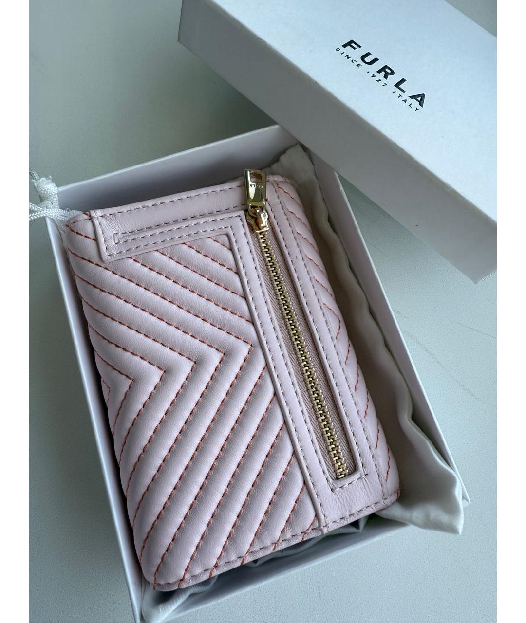 FURLA Розовый кожаный кошелек, фото 3