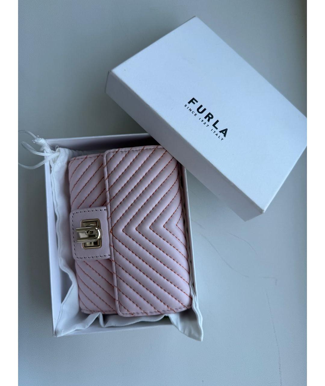 FURLA Розовый кожаный кошелек, фото 2